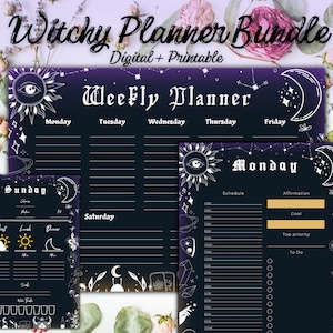 Goth Witchy Weekly Planner: Dark Digital Journal (PDF)