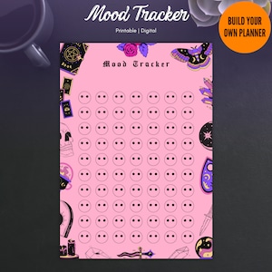 Pastel Goth Digital Happy Planner, witchy cute printable stationary, GoodNotes ipad gratitude mood journal Notability | Build A Planner