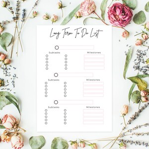 Printable to Do List, Long Term to Do List, Goal Planner, Goodnotes ...