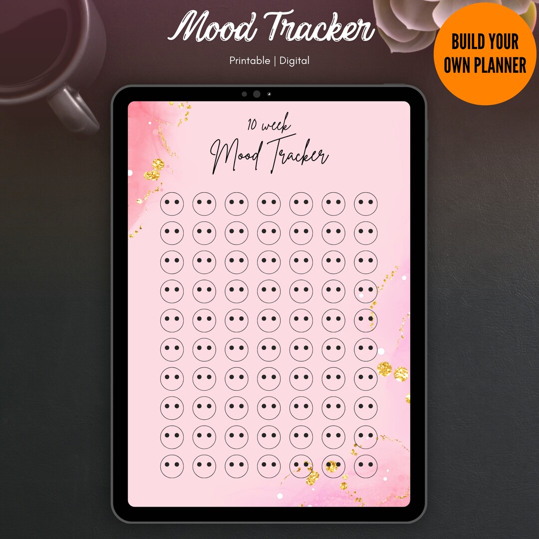 Pink & Gold Mood Tracker Printable: Happy Planner Insert (digital ...
