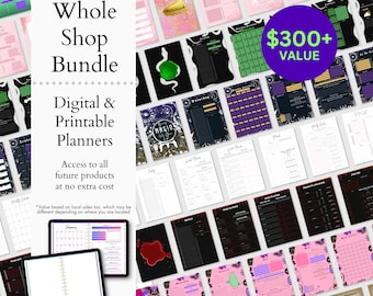 Goth Witch Digital Planner Bundle: Colorful & Printable (GoodNotes)