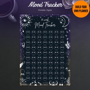 Goth Mood Tracker Planner: Witchy Printable Journal (Digital)