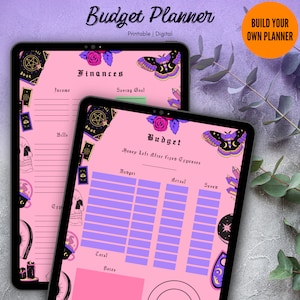 Pastel Goth Budget Planner: Witchy Printable Stationery (Digital Download)