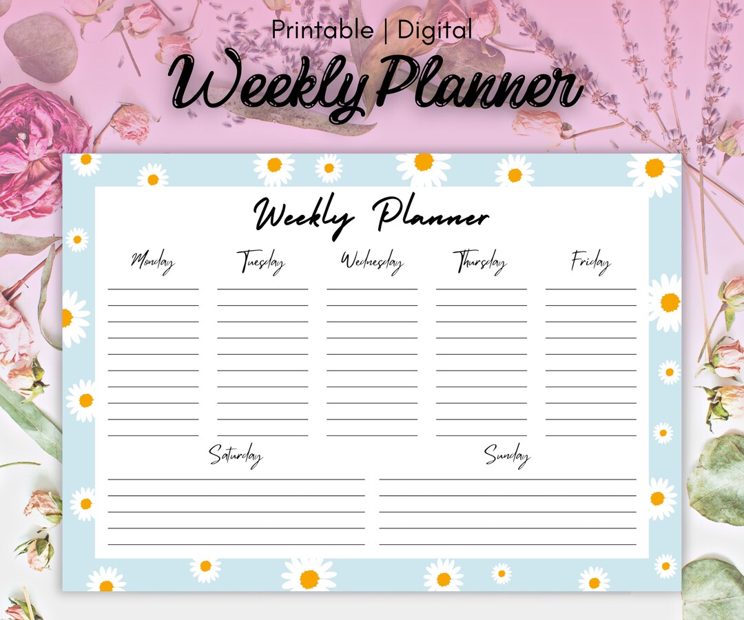 Daily Planner Printable: Minimalist Hourly Schedule (digital Download ...