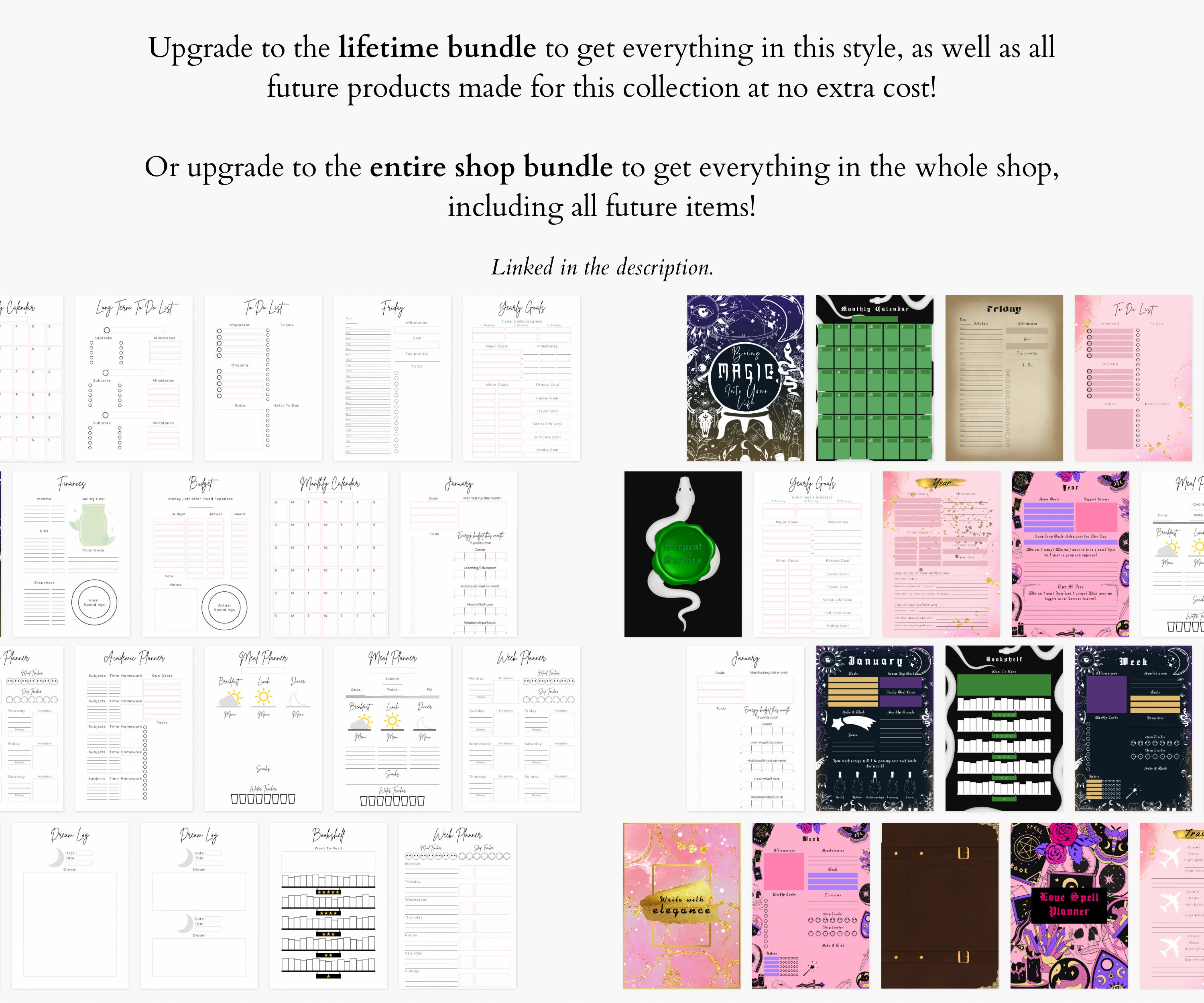 Printable Yearly Goals Planner, Fitness and Career Goals, 5 Year Goals ...