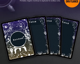 Witchy Digital Notebook Planner: Dark Goth Journal (Printable)