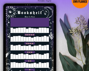 Goth Bookworm Reading Journal: Witchy Digital Planner (Printable)