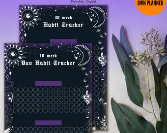 Goth Habit Tracker Planner: Witchy Dark Academia (Digital & Printable)
