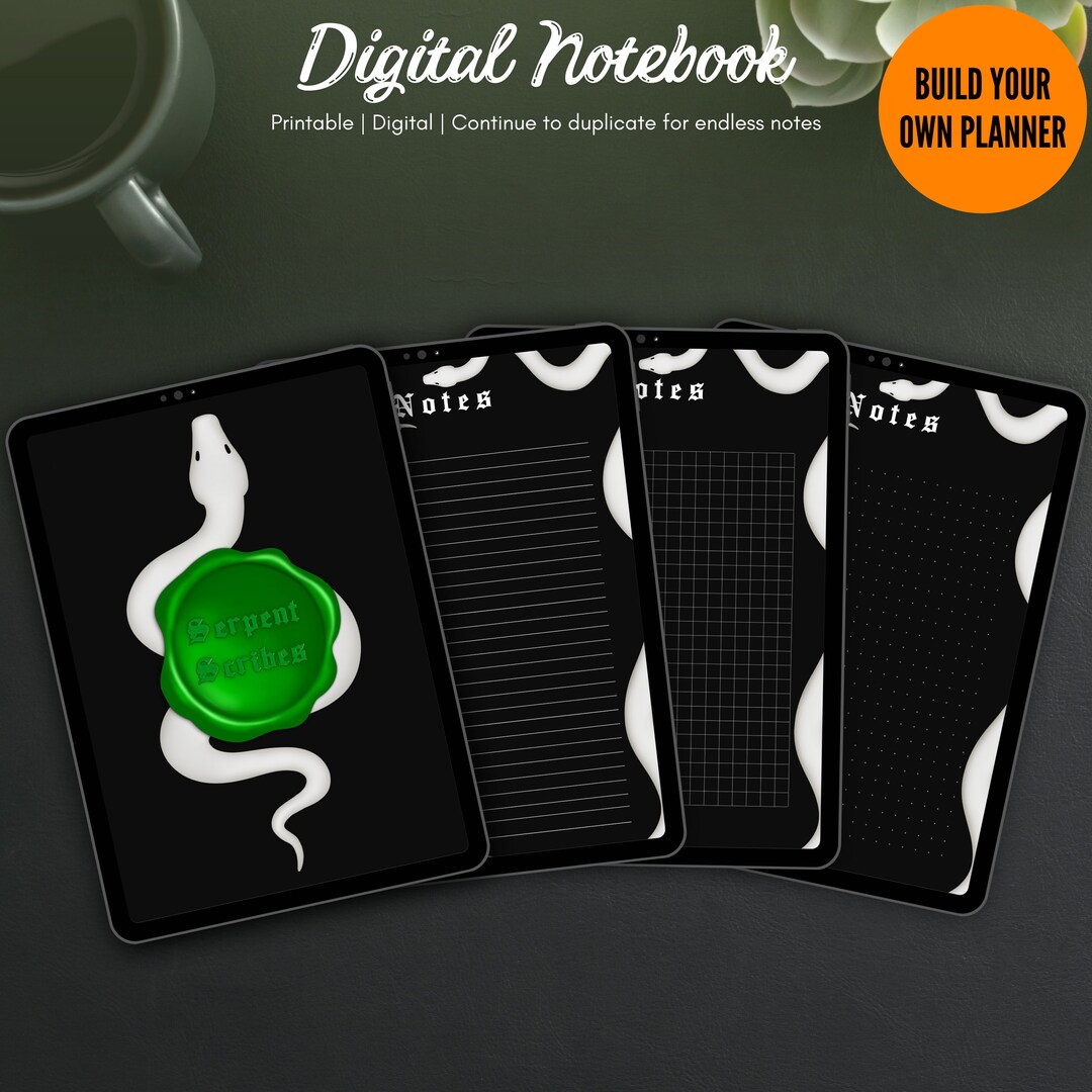 Goth Notes App Witchy Snake Digital Journal: Goth Dark Mode Planner (goodnotes) - Etsy