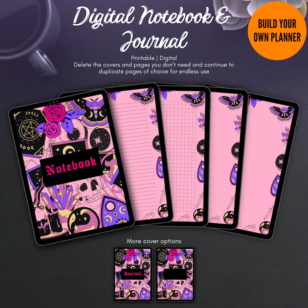 Goth Notes App Pastel Goth Digital Journal: Witchy Notebook Planner (PDF) - Etsy