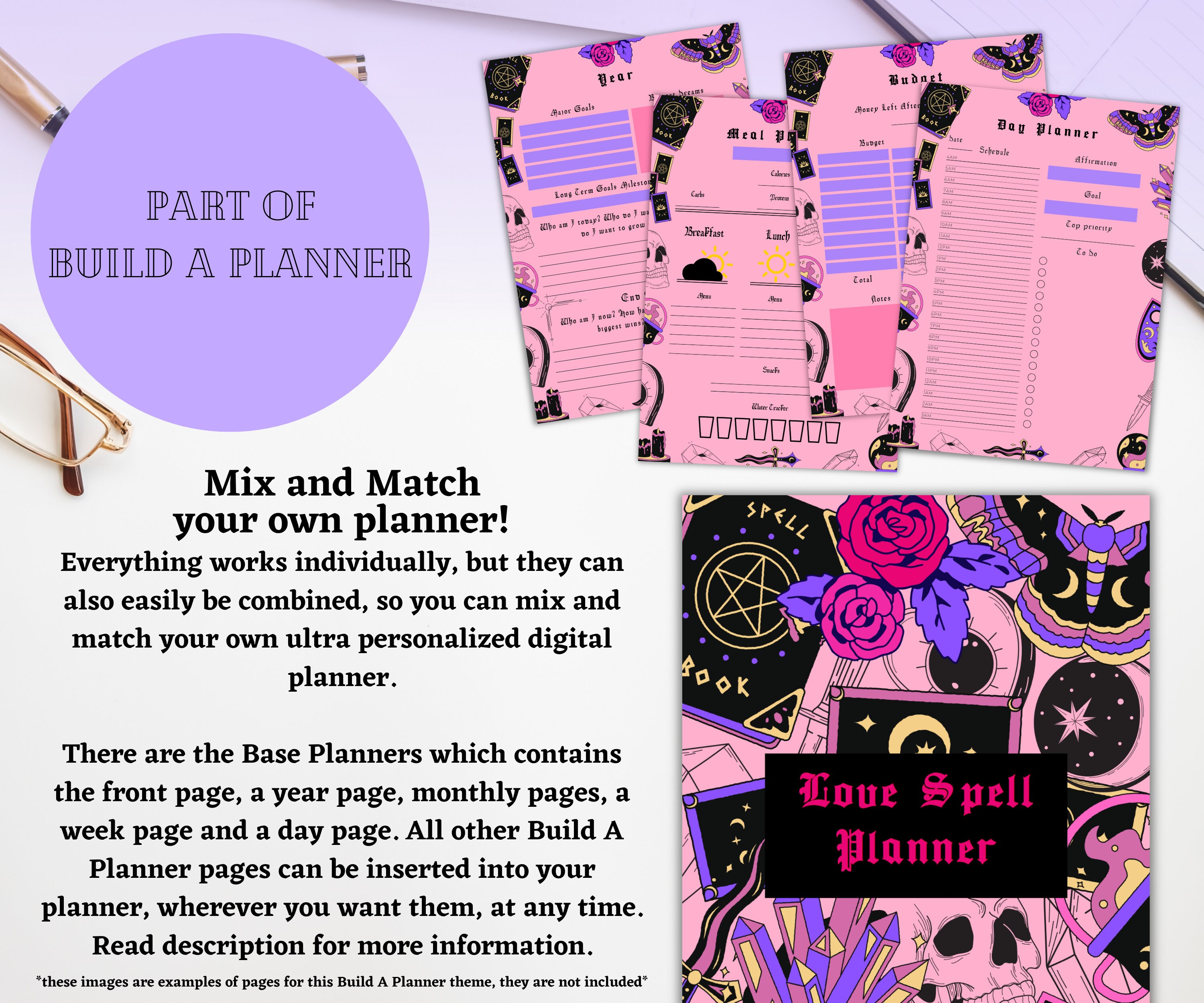 Pastel Goth Witchy Planner Bundle: Goodnotes iPad Journal (digital ...