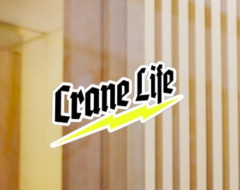 Crane Operator Sticker | Crane Life Vinyl Decal | Blue Collar Hard Hat Sticker | Heavy Equipment Decal | Construction Gift