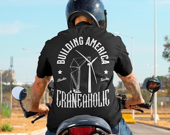 Crane Operator Shirt | Building America Renewable Energy Tee | Blue Collar Construction T-Shirt | Heavy Equipment Gift for Dad