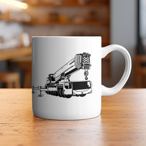 Mobile Crane Operator | 11 oz mug | Crane Operator Mug | Blue Collar Operator | American Made | Crane Operator
