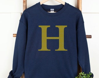 Weasley Sweatshirt Personalized with Letter Initial, Christmas Weasley Sweater for Teens, Kids, Family, Hoodie, Crewneck Jumper