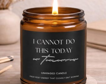 Funny Mental Health Candle | Sarcastic Self Care Gift | Soy Candle in Amber Glass | Therapist Stress Relief Decor