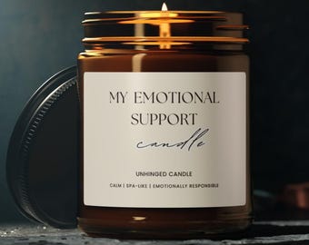 Funny Slogan Soy Candle, Luxury Amber Glass Candle, Burnout Stress Relief Gift, Cozy Scented Minimalist Home Decor