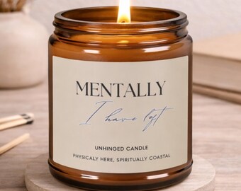 Funny Slogan Soy Candle, Luxury Amber Glass Candle, Burnout Stress Relief Gift, Cozy Scented Minimalist Home Decor