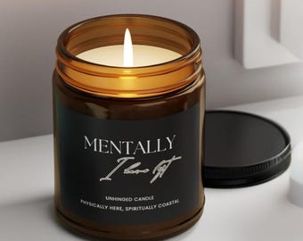 Funny Slogan Soy Candle, Luxury Amber Glass Candle, Burnout Stress Relief Gift, Cozy Scented Minimalist Home Decor