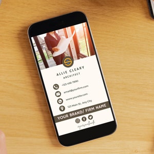 Digitaal visitekaartje, canvassjabloon, visitekaartje voor kleine bedrijven, bewerkbare QR-code, aangepaste instant download, virtueel visitekaartje digitaal