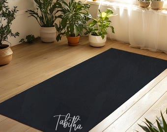 Personalized Yoga Mat, Custom Name Pilates Exercise Mat (Rubber or Foam)