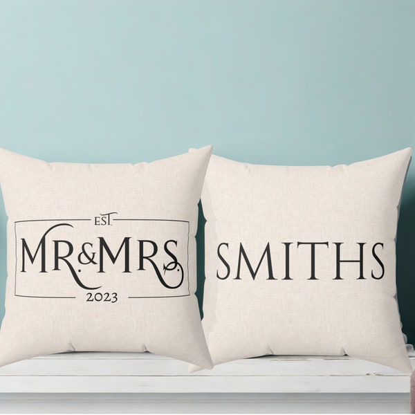 Custom Name Pillow Personalized Gifts Couple Pillow Wedding Date Gift Custom Cushion Bench Chair Square Pillow Monogrammed Floor Pillow