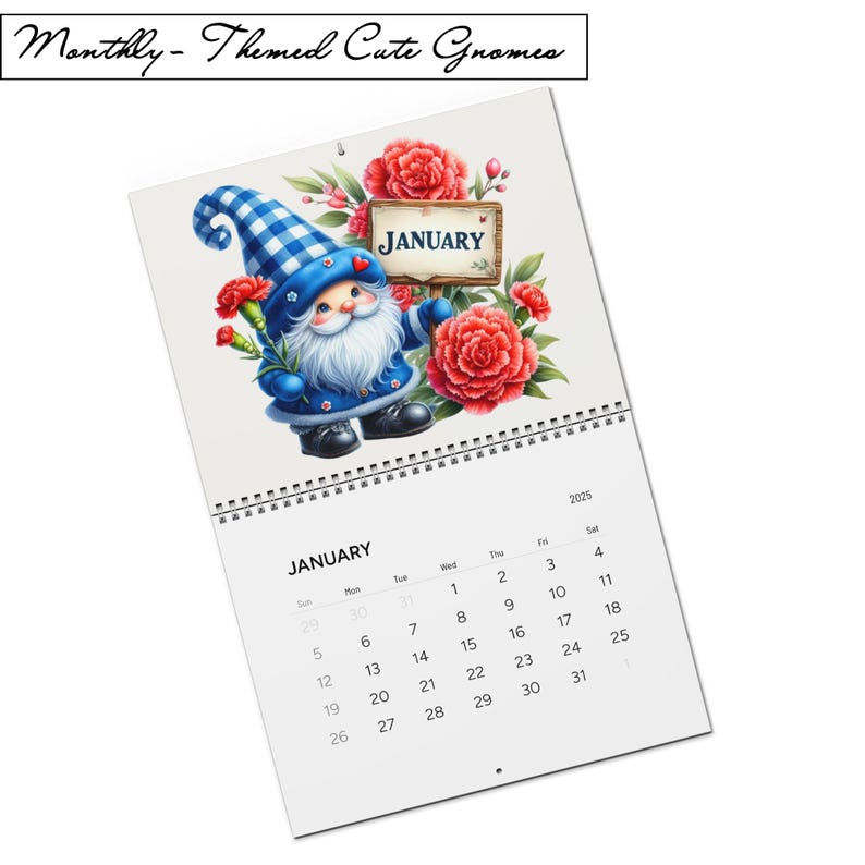Gnome 2025 Calendar, Cute Cottagecore Wall Calendar 2025, Student ...