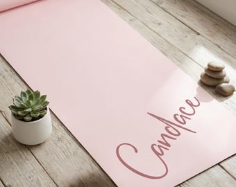Personalized Yoga Mat, Custom Name Suede Non-Slip Rubber Pilates Pad, Fitness Gift Yoga Teacher