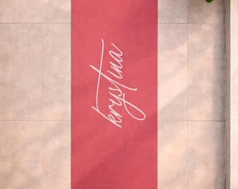 Custom Name Yoga Mat, Minimalist Non-Slip Exercise Mat (Rubber or Foam), Personalized Gift