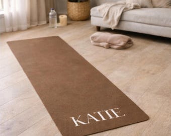 Personalized Yoga Mat, Non-Slip Rubber Fitness Mat, Custom Name Studio Essential