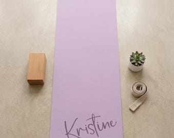 Personalized Suede Yoga Mat, Custom Name Non-Slip Rubber Pilates Pad, Fitness Gift Yoga Teacher