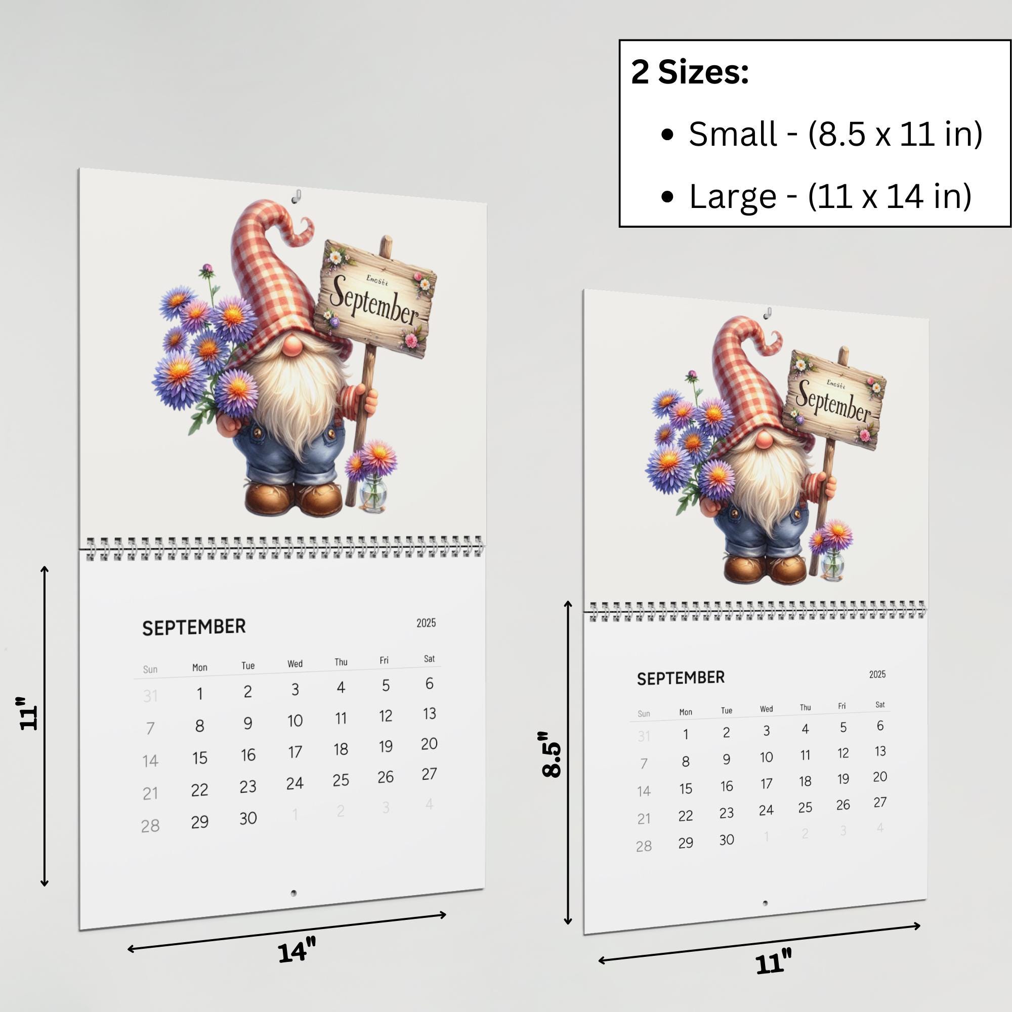 Gnome 2025 Calendar, Cute Cottagecore Wall Calendar 2025, Student ...