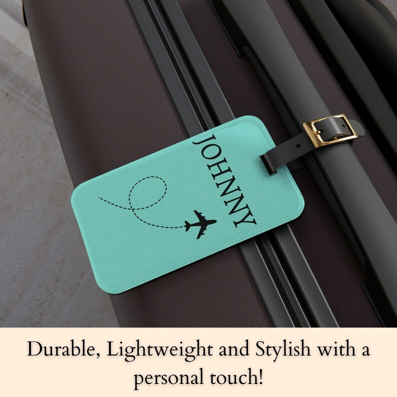 Personalized Luggage Tag Leather Design Acrylic Luggage Tag Etsy