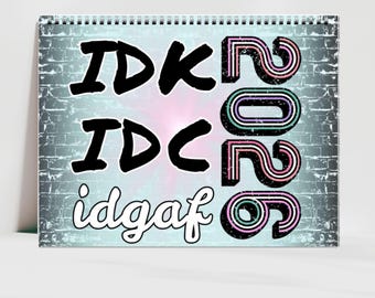 Calendario da parete IDGAF 2026 - Divertente regalo sarcastico