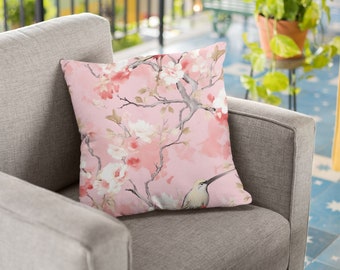 Chinoiserie Pillow Floral Chair Cushion Floor Living Room Cushion Bench Cushion Bird Embroidered Cushion Decor Home & Living Throw Pillows