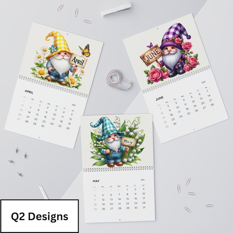 Gnome 2025 Calendar, Cute Cottagecore Wall Calendar 2025, Student ...