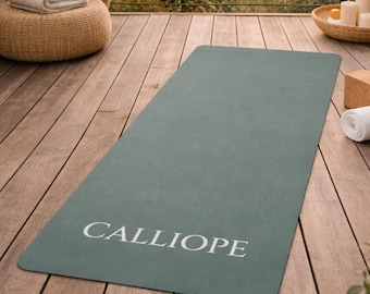 Personalized Fitness Yoga Mat, Custom Name/Logo, Microfiber Suede