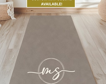 Personalized Suede Yoga Mat: Custom Name Exercise Mat, Non-Slip Rubber