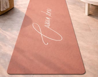 Custom Name Yoga Mat, Minimalist Non-Slip Exercise Mat (Rubber or Foam), Personalized Gift