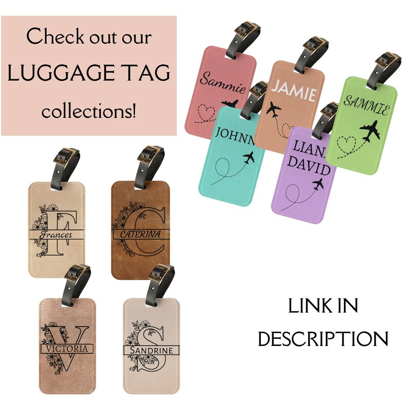 Custom Family Name Luggage Tag Personalized Leather Design Etsy