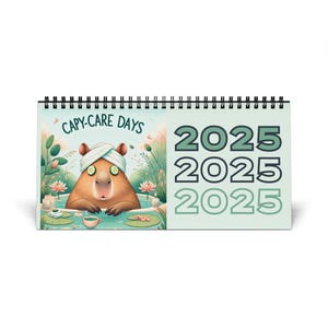 Capybara Tischkalender 2025: Spa Day Büro Dekor, Tierliebhaber Geschenk