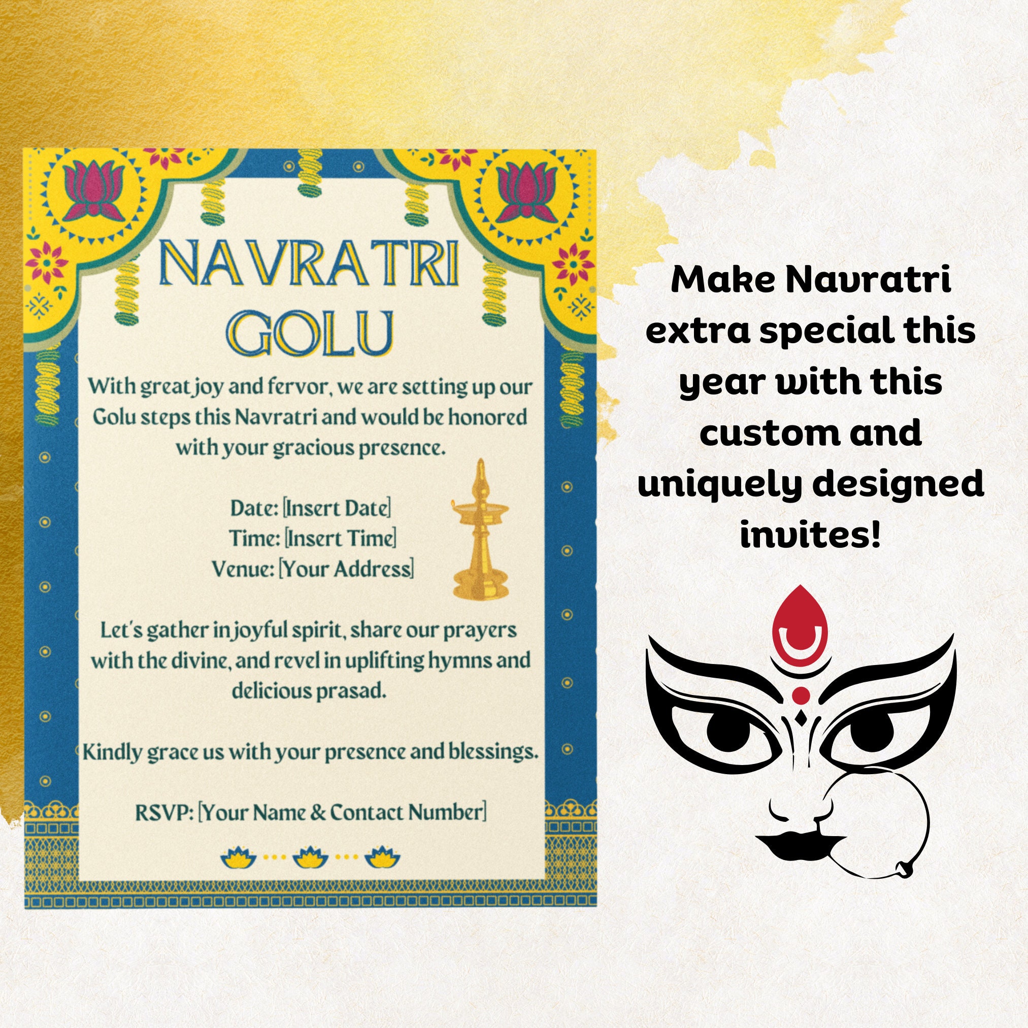 Customizable Navratri Golu Invitation Digital Navratri Invite, Unique Customizable Navratri Golu Invitation Digital Navratri Invite, Unique