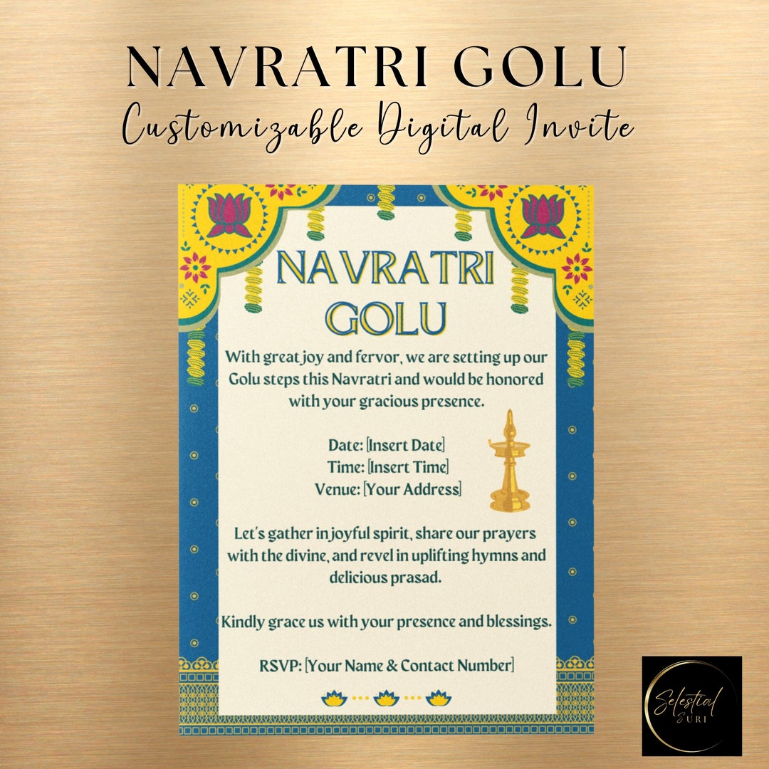 Customizable Navratri Golu Invitation Digital Navratri Invite, Unique Customizable Navratri Golu Invitation Digital Navratri Invite, Unique