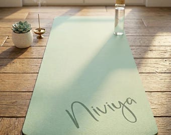 Personalized Yoga Mat, Custom Name Suede Non-Slip Rubber Pilates Pad, Fitness Gift Yoga Teacher