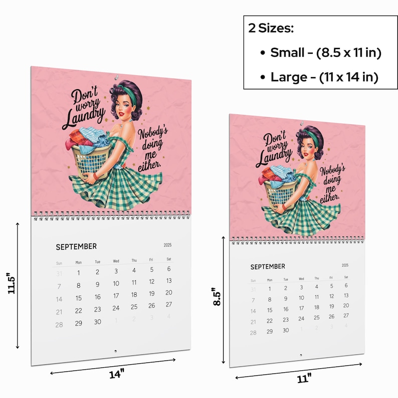 Trad Wife 2025 Wall Calendar, Sarcastic House Wife Quote Funny Planner