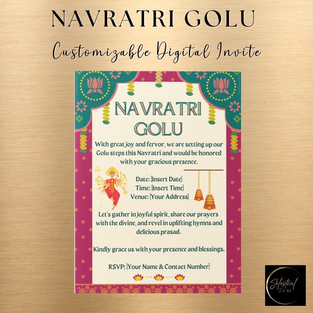 Customizable Navratri Golu Invitation Digital Navratri Invite, Unique Customizable Navratri Golu Invitation Digital Navratri Invite, Unique