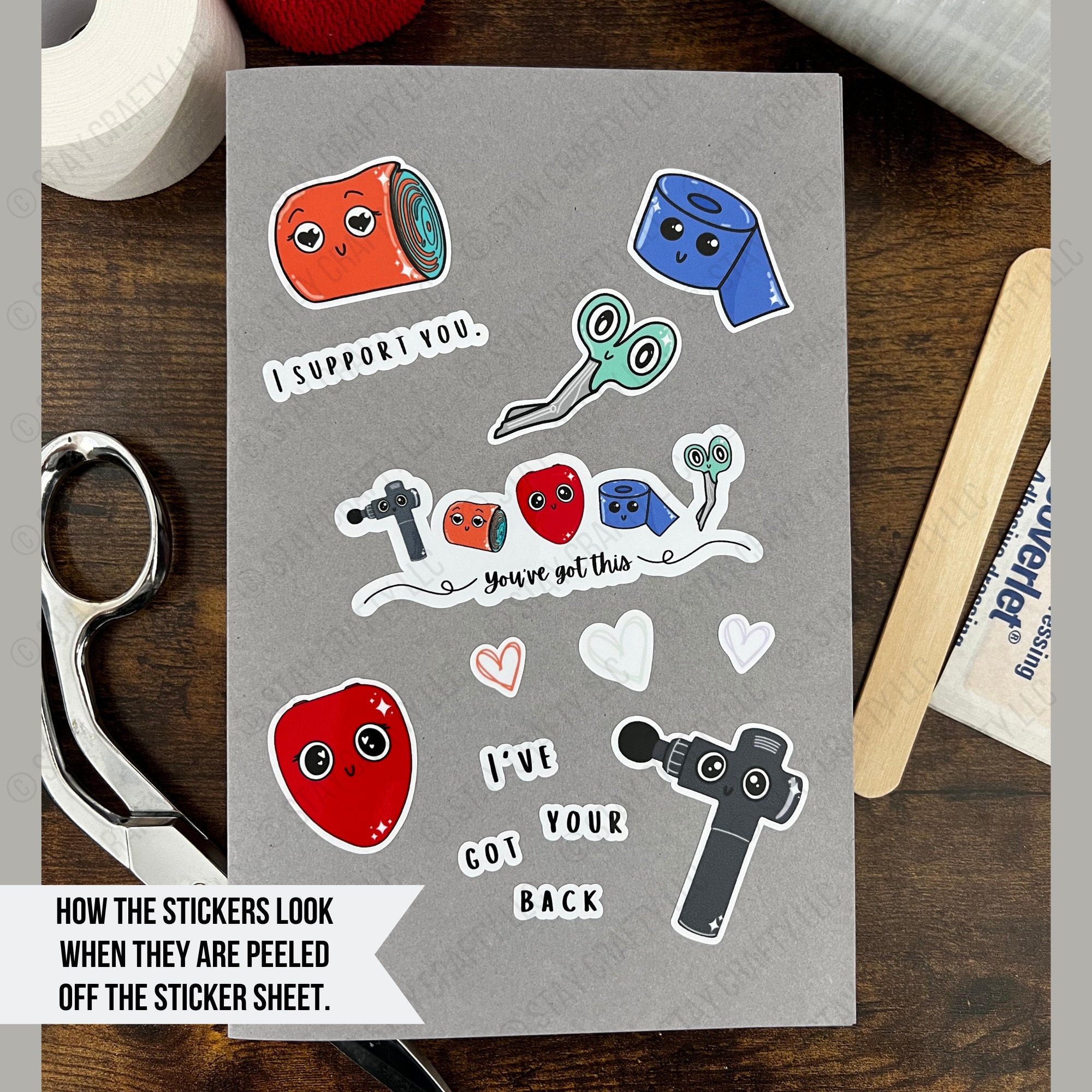 Trauner Sticker Athletic Trainer Sticker Sheet- Cute Medical Supply Stickers With Funny ...