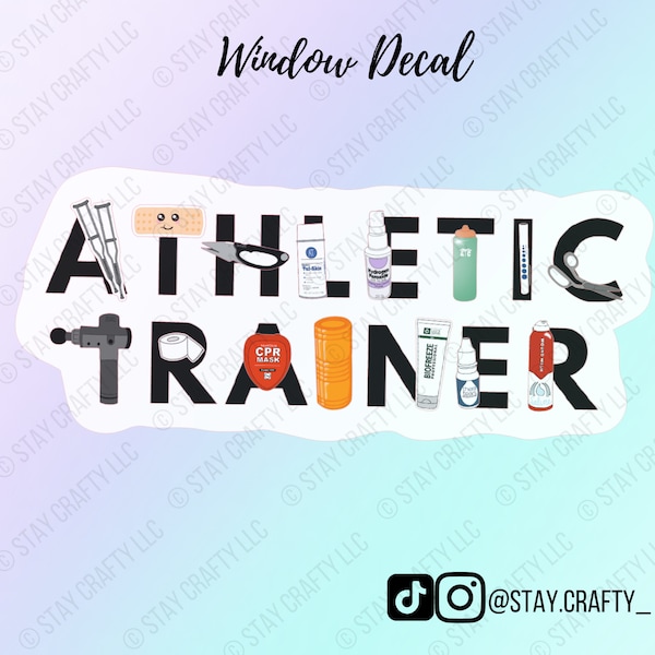 Athletic Trainer Decal Etsy