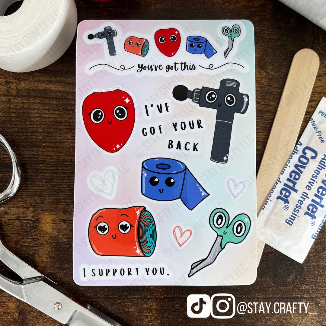 Trauner Sticker Athletic Trainer Sticker Sheet- Cute Medical Supply Stickers With Funny ...