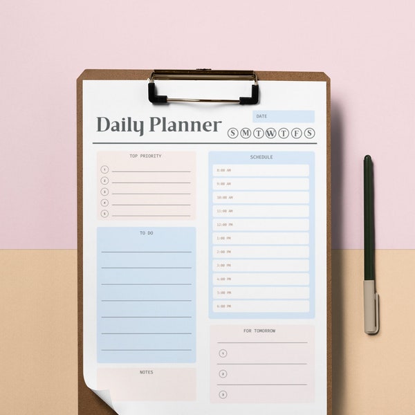 Minimalist Daily Planner, Daily Agenda (digital download), Personal Planner, Simple Planner